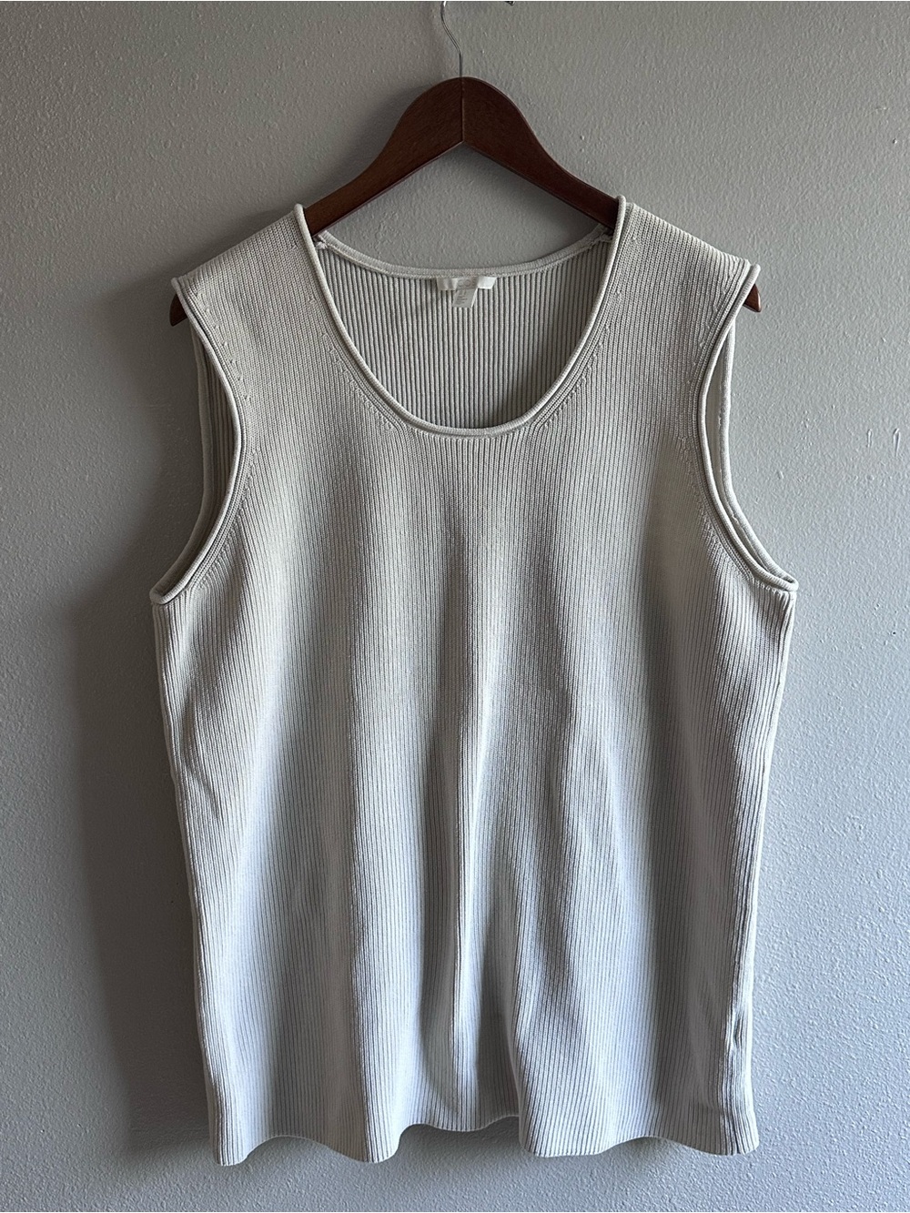 COS Ribbed Knit Tank & Bermuda Shorts Set | Ivory Cream | Size L | Matching Set